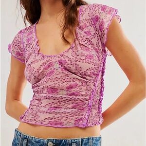 Free People Oh My BabyTee Lilac Combo NWT